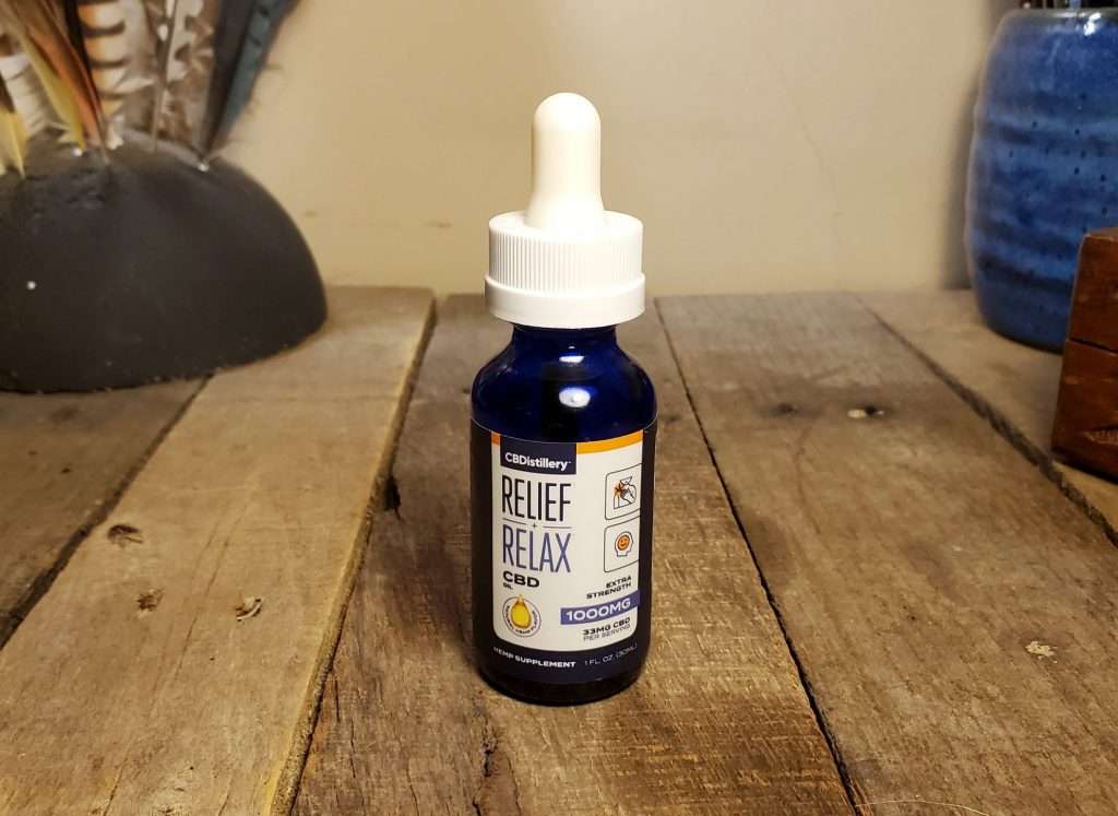 Bottle of CBDistillery CBD oil